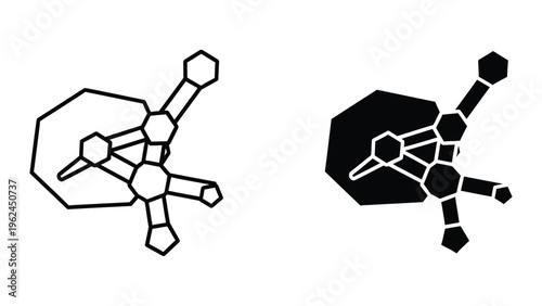 Chemical molecular structures with different spatial arrangements and fill styles