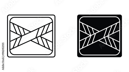 Contrasting geometric design of shattered glass patterns within square frames