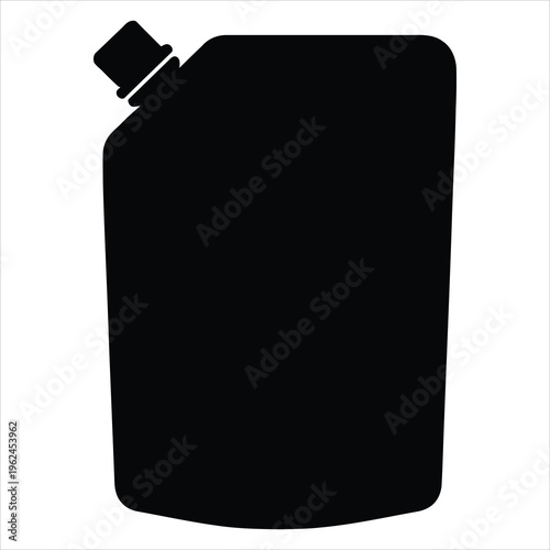 A black silhouette of a pouch with a cap