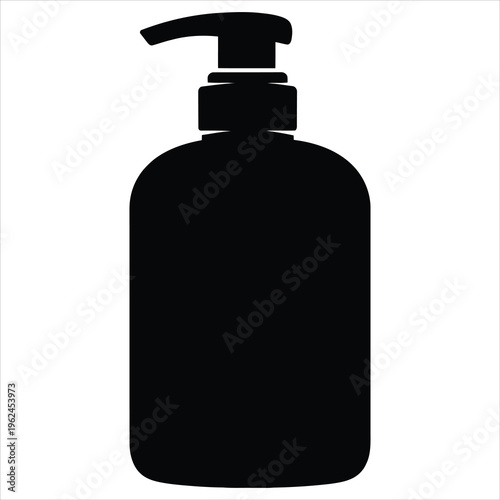 Black bottle with a pump dispenser