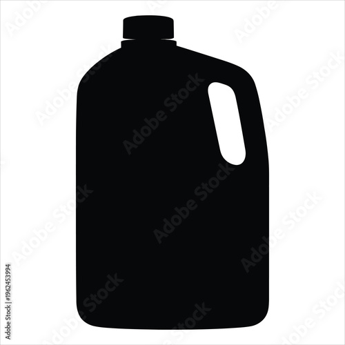 A black silhouette of a plastic jug