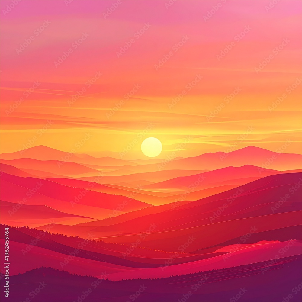 Fototapeta premium Warmer Farbverlauf inspiriert vom Sonnenuntergang