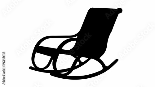 Vintage rocking chair silhouette icon black furniture home decor