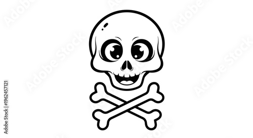 A cartoonish illustration of a skull and crossbones.