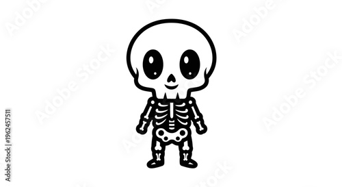 A cartoon skeleton character standing alone.