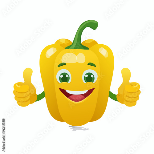 gelbe Paprikaschote, Daumen hoch