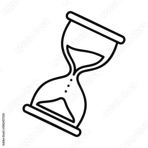Minimalist Hourglass Line Art Illustration for Time Management and Deadlines