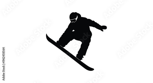 Silhouette of a snowboarder in mid air performing a trick