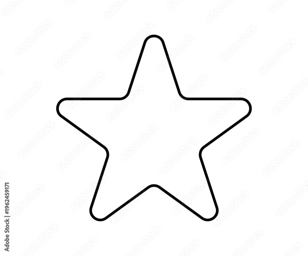 Obraz premium Simple five pointed star outline against a plain white background