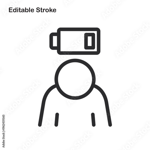 Mental fatigue icon line vector design in trendy style