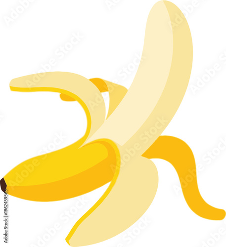 Banana Peel Isolated on a Black Background Illustration