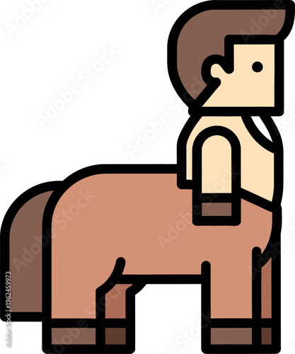 Centaur Icon Illustration of Half human Half horse Creature