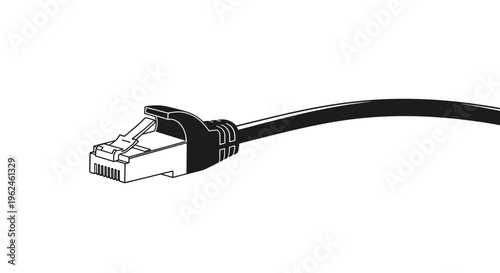 Ethernet cable with rj45 connector silhouette