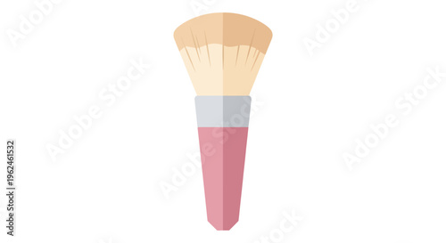 Makeup brush in minimalist flat design with soft pastel colors for beauty product advertising