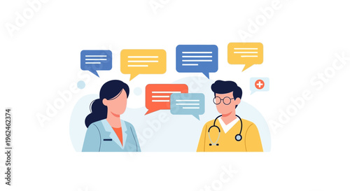 Online Medical Consultation: Doctors & Healthcare Professionals Chatting for Telehealth Services