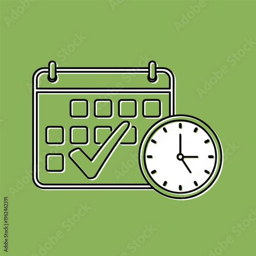 Calendar and clock icon design.