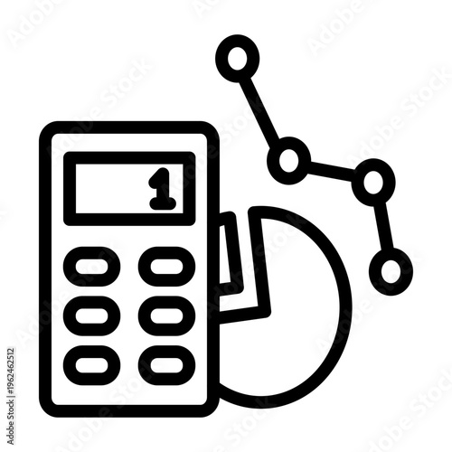Calculator with Graph Vector Icon
