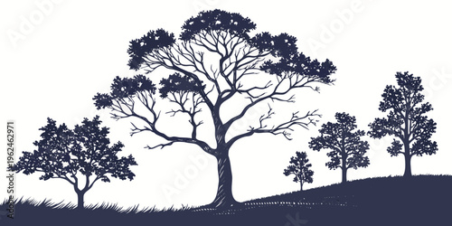 A group of trees on a hill