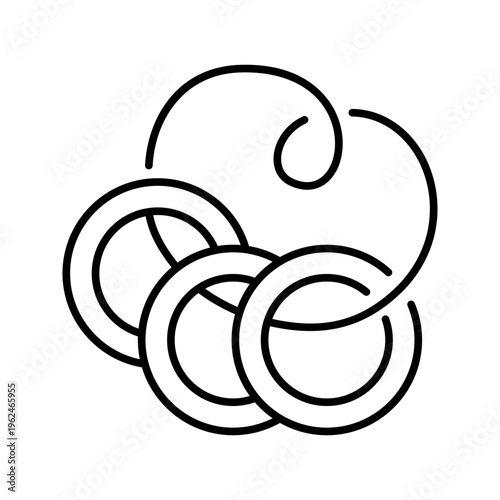 Bublik pastry icon. Food and pastry line symbol. Black and white.