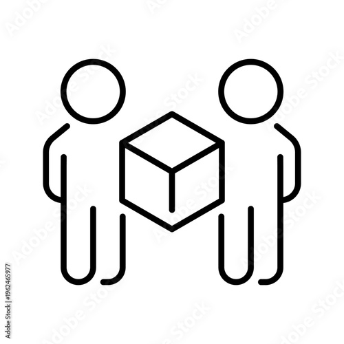 3d printing icon. Industry and additive manufacturing line symbol. Black and white.