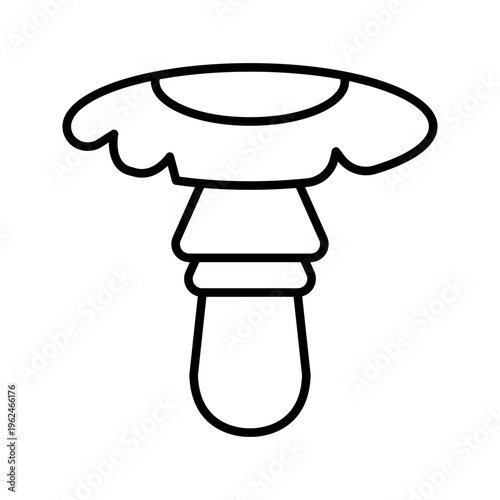 Chanterelle mushroom icon. Food and mushrooms line symbol. Black and white.