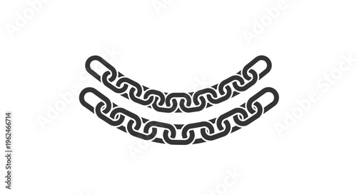 a black and white illustration of two chains.