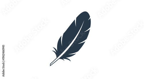 a single dark blue feather icon.