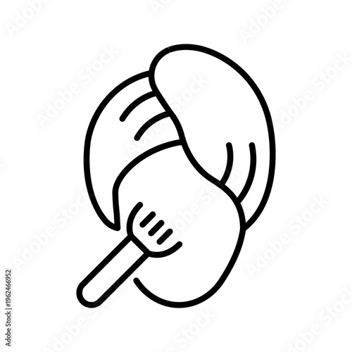 Facial mask icon. Beauty and skincare line symbol. Black and white.