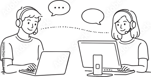 Simple line drawing of various blossoming flowers and leafy stems