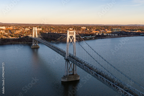 Fotografie Poughkeepsie, NY, Early spring afternoon arial view of the Franklin D