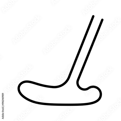 Golf putter icon. Sports and golf line symbol. Black and white.