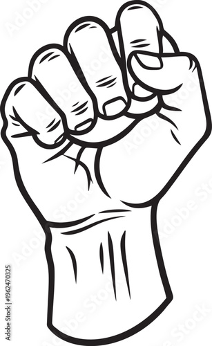 Fist clenched gesture symbol of power strength protest and unity.