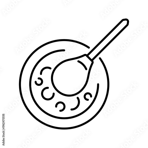 Salmon roe icon. Food and seafood line symbol. Black and white.