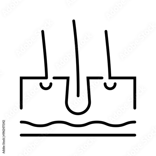 Skin inflammation icon. Healthcare and dermatology line symbol. Black and white.