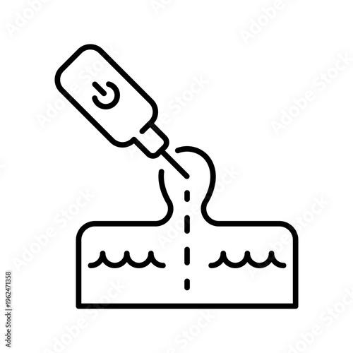 Skin rejuvenation icon. Healthcare and aesthetic medicine line symbol. Black and white.