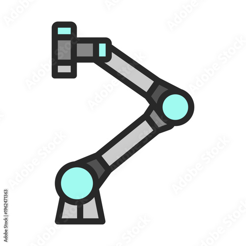 Collaborative Robot vector outline icon for industrial warehouse automation. AI manipulator sign. Spot illustration of automation cobot for factory.