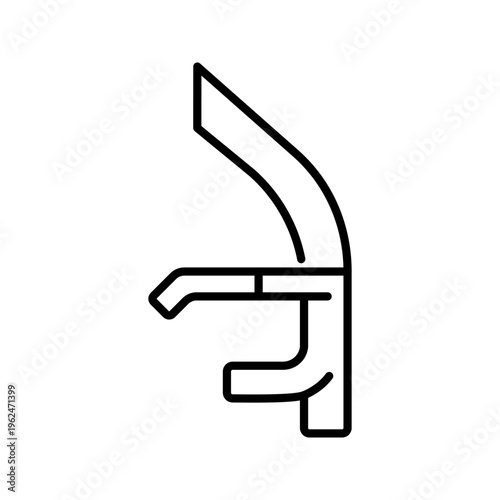 Snorkel equipment icon. Sports and snorkeling line symbol. Black and white.