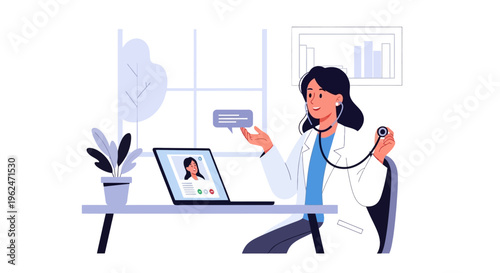 Telemedicine Doctor Consulting Patient Online via Laptop | Virtual Medical Appointment | Digital Healthcare & Telehealth Services