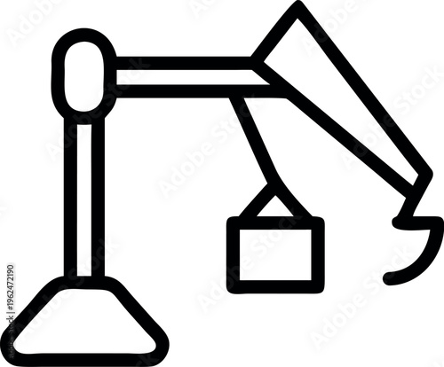 A black and white image of a crane