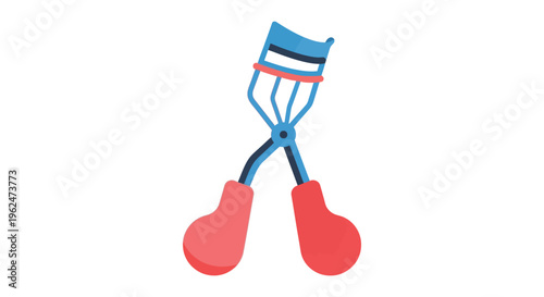 Eyelash curler boxing gloves funny colorful illustration for beauty humor