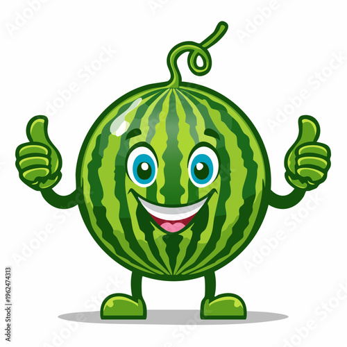 Witzige Wassermelone, Daumen hoch