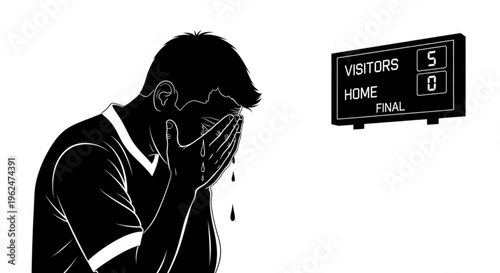 Heartbreaking Defeat: Man Cries After Crushing Sports Loss