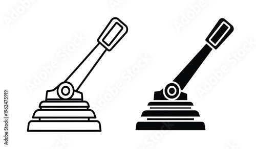 Silhouette of two identical objects with different shading on a white background