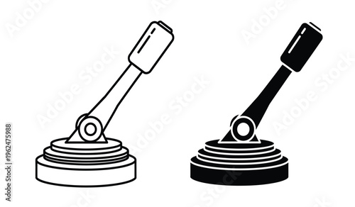 Silhouette illustration of two black and white toggle switches in different states