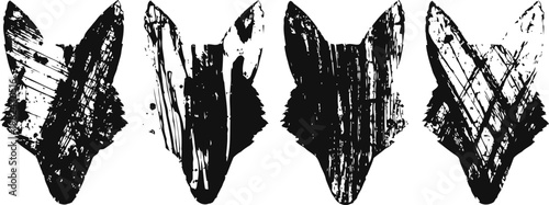 abstract black ink butterfly silhouettes with textured, distressed grunge effect
