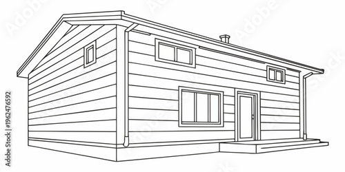 A charming, single-story house with a sloped roof and a welcoming front porch