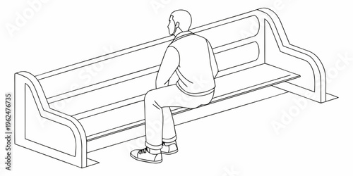 A person sitting alone on a wooden bench in a park, looking at their phone.
