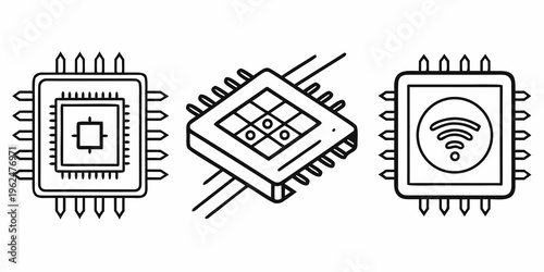 Three different types of integrated circuits with various functions and connections