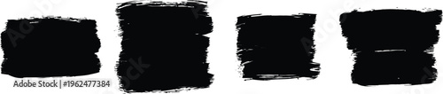 Four black brush strokes on a white background