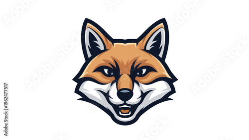 Fox head mascot illustration on white